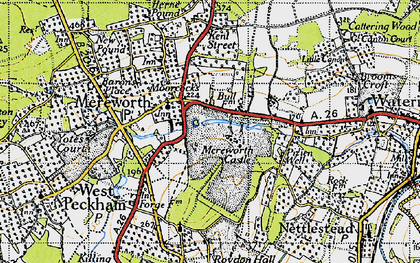 Old map of Mereworth in 1946