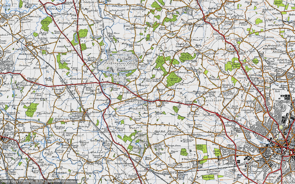 Old Map of Meriden, 1947 in 1947