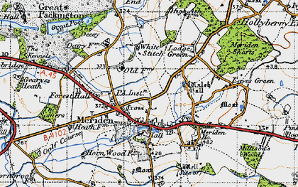 Old map of Meriden in 1947