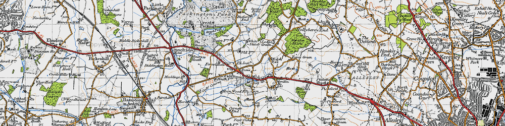 Old map of Meriden in 1947