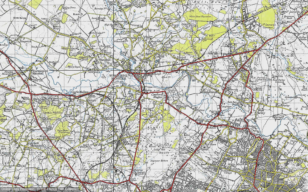 Old Map of Merley, 1940 in 1940