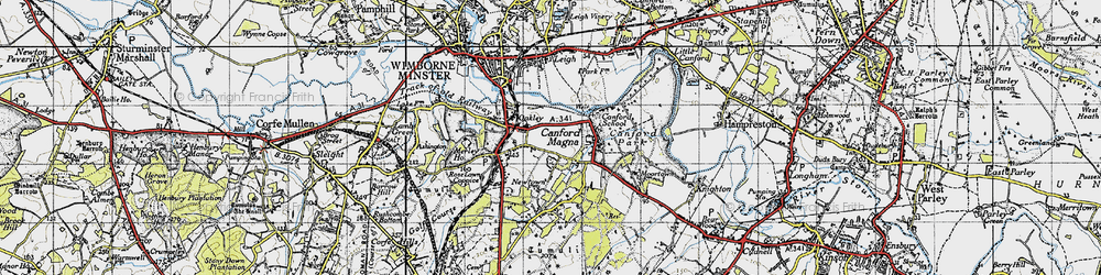 Old map of Merley in 1940