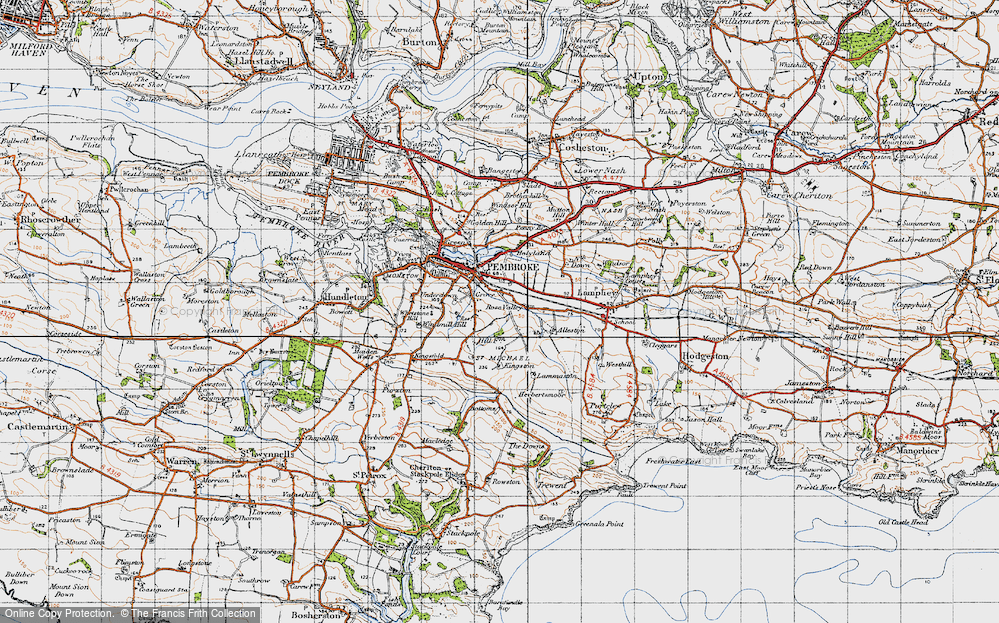 Old Map of Merlin's Cross, 1946 in 1946