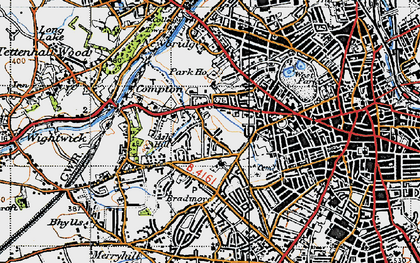 Old map of Merridale in 1946