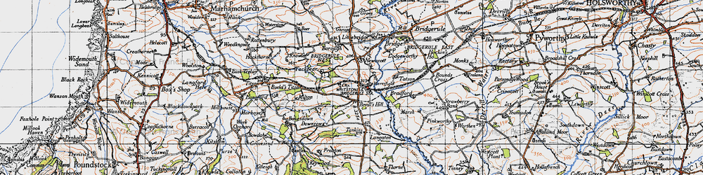 Old map of Bevill's Hill in 1946