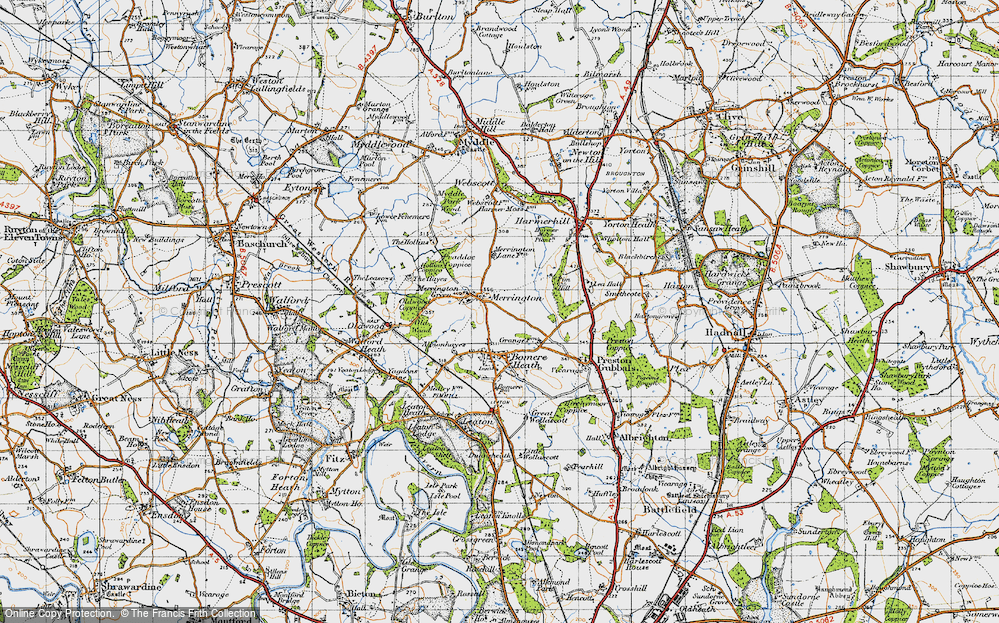 Old Map of Merrington, 1947 in 1947