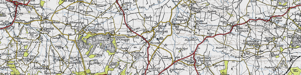Old map of Merriott in 1945