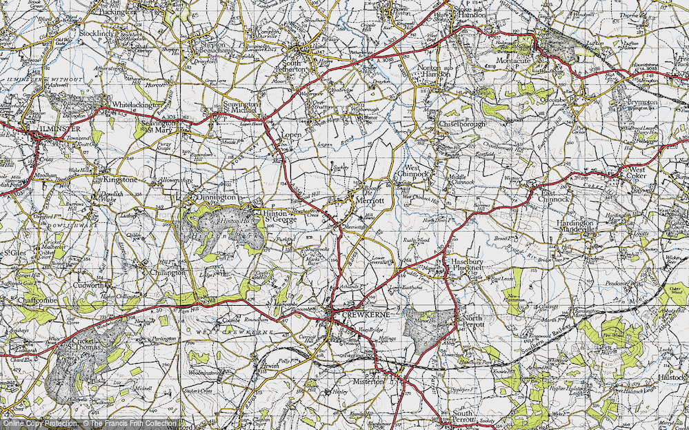 Old Map of Historic Map covering Marks Barn in 1945