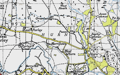 Old map of Bournemouth Airport in 1940