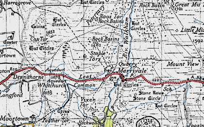 Old map of Merrivale in 1946