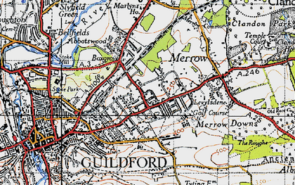 Old map of Merrow in 1940