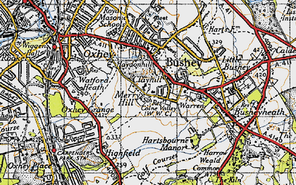 Old map of Merry Hill in 1946