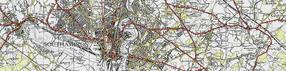 Old map of Merry Oak in 1945