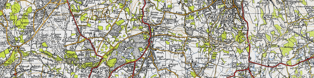 Old map of Merstham in 1940