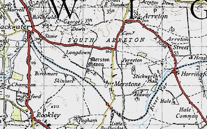 Old map of Merstone in 1945