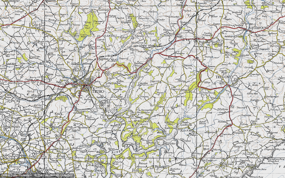 Historic Ordnance Survey Map of Merther, 1946