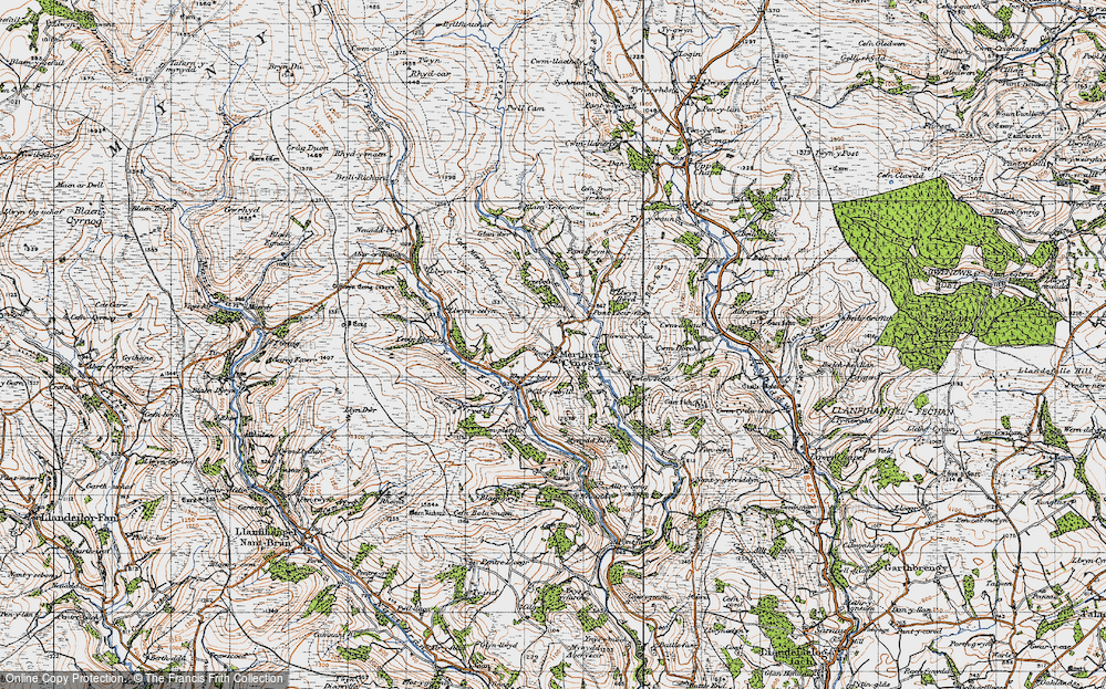 Old Map of Merthyr Cynog, 1947 in 1947