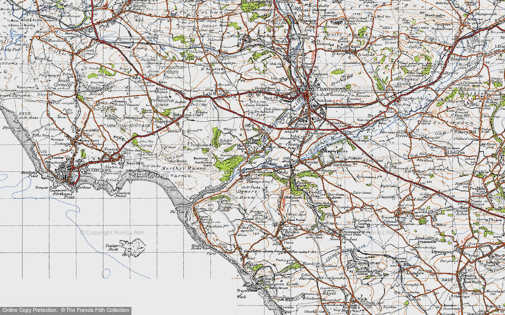Old Map of Merthyr Mawr, 1947 in 1947