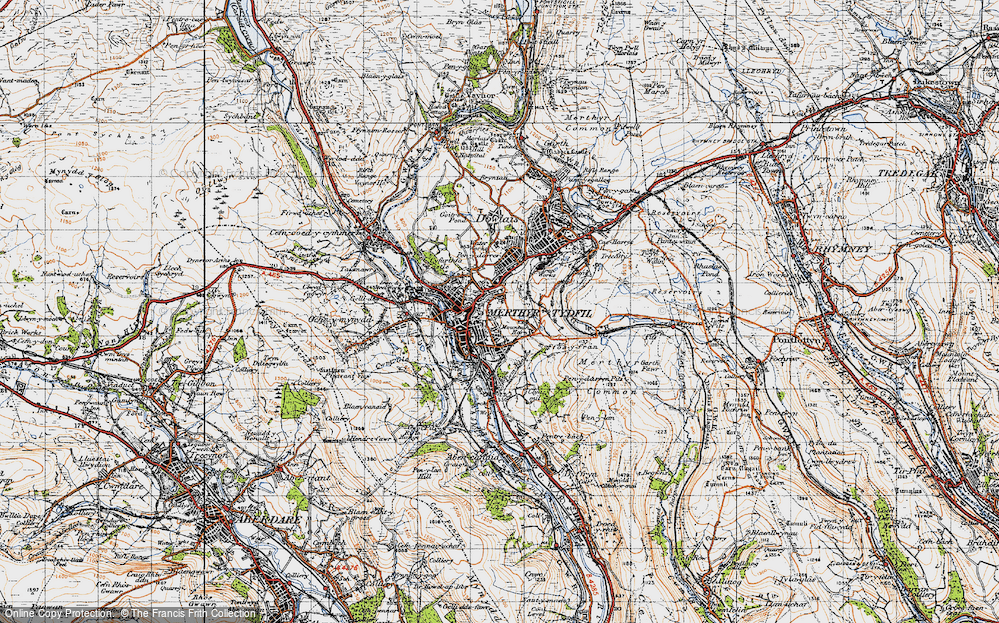 Old Map of Merthyr Tydfil, 1947 in 1947