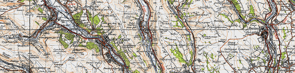 Old map of Merthyr Vale in 1947
