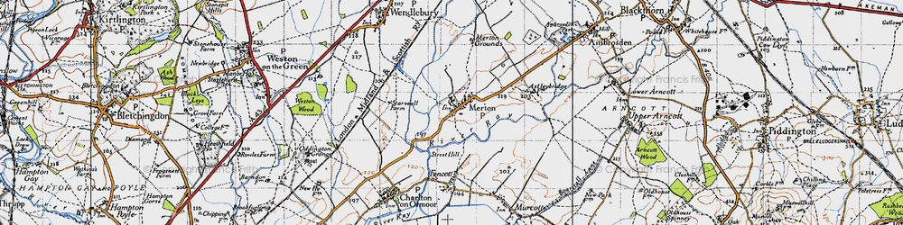 Old map of Merton in 1946