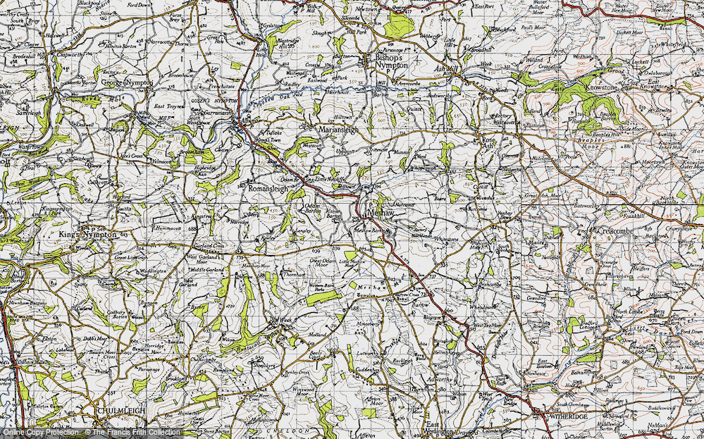 Old Map of Historic Map covering Blacklands in 1946