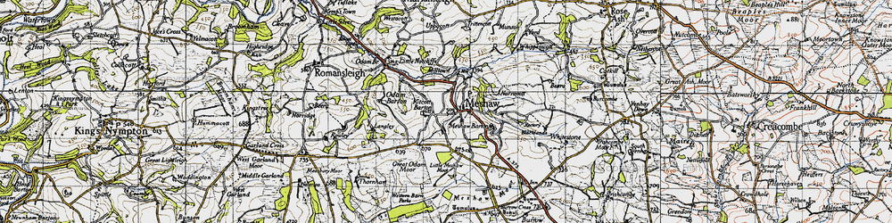 Old map of Burrow Cross in 1946