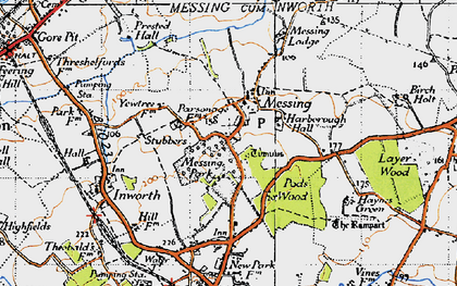 Old map of Messing in 1945