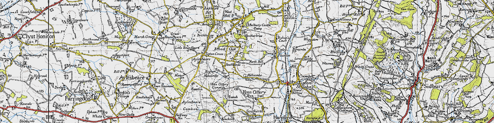 Old map of Metcombe in 1946