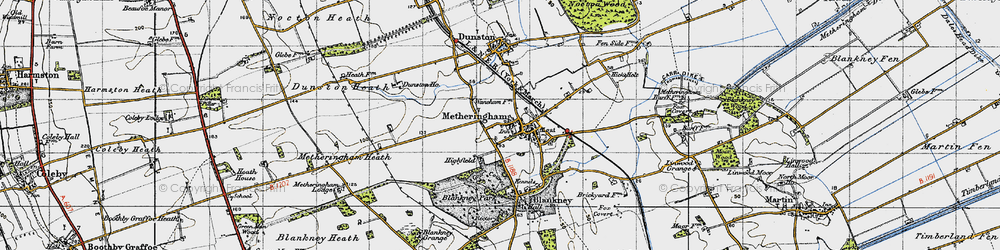 Old map of Metheringham in 1947
