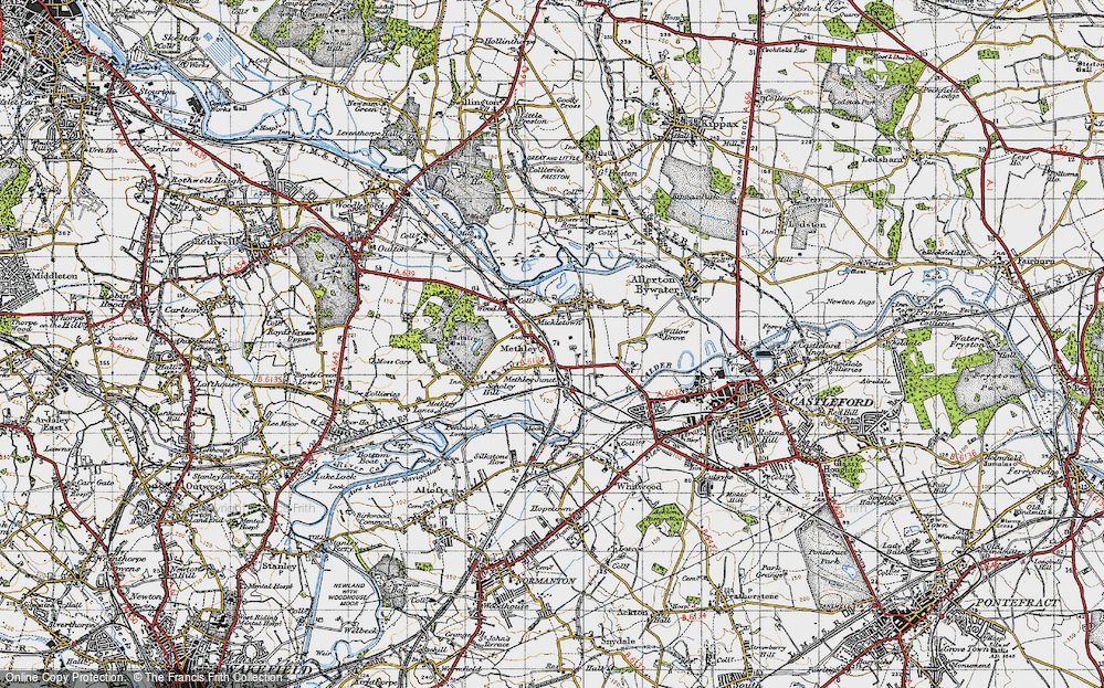 Old Map of Methley, 1947 in 1947