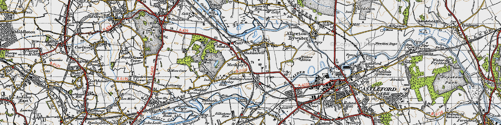 Old map of Methley in 1947