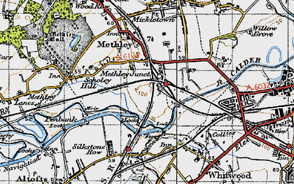 Old map of Methley Junction in 1947