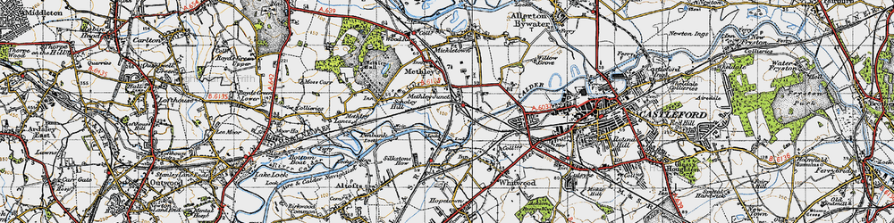 Old map of Methley Junction in 1947