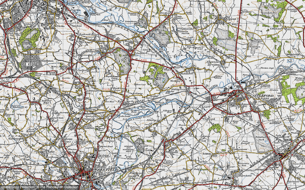 Old Map of Methley Lanes, 1947 in 1947