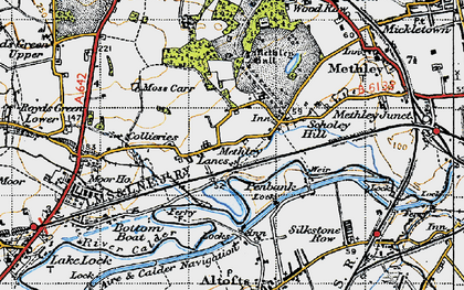 Old map of Methley Lanes in 1947