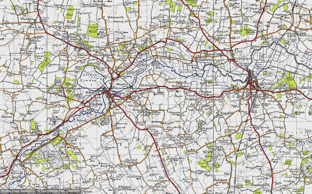 Old Map of Mettingham, 1946 in 1946