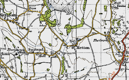 Old map of Metton in 1945