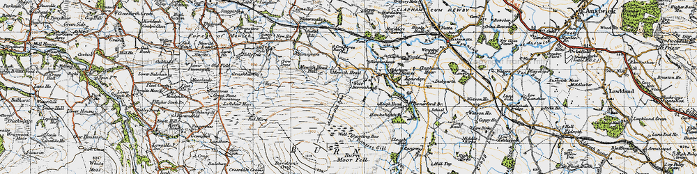 Old map of Burn Moor Fell in 1947