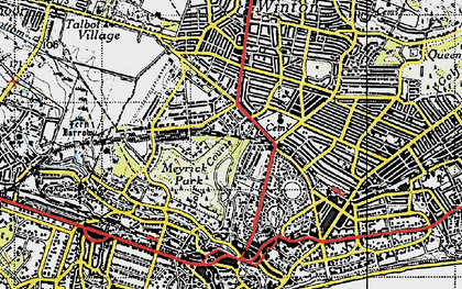 Old map of Meyrick Park in 1940
