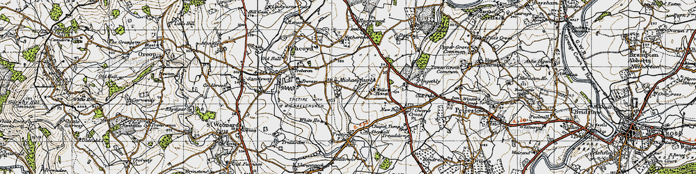 Old map of Michaelchurch in 1947