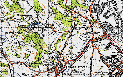 Old map of Michaelston-le-Pit in 1947