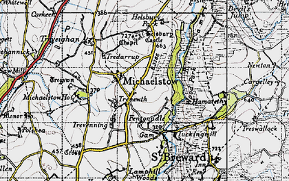 Old map of Michaelstow in 1946