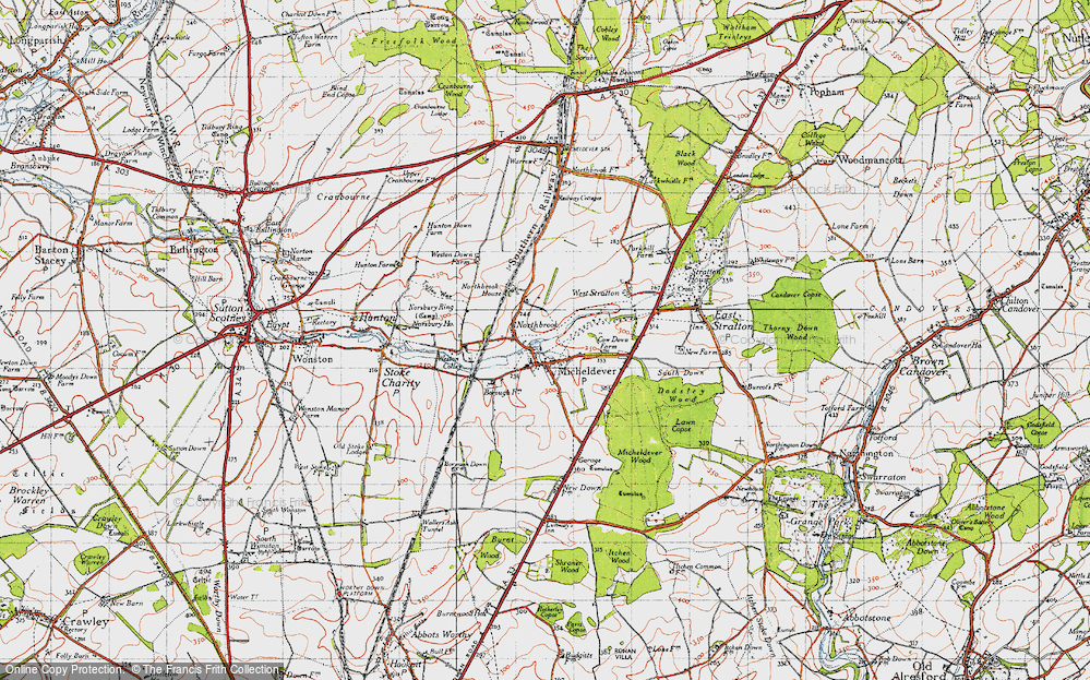 Old Map of Micheldever, 1945 in 1945