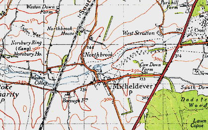 Old map of Micheldever in 1945