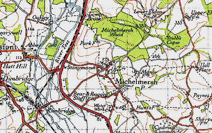 Old map of Michelmersh in 1945