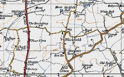 Old map of Mickfield in 1946