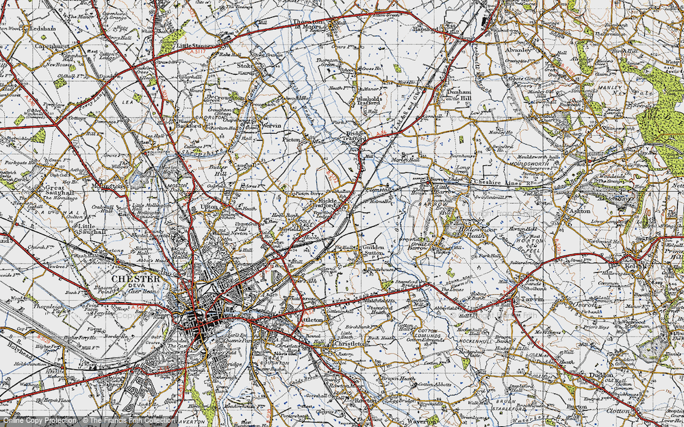 Old Map of Mickle Trafford, 1947 in 1947