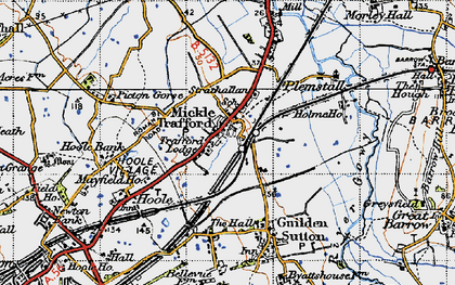 Old map of Mickle Trafford in 1947