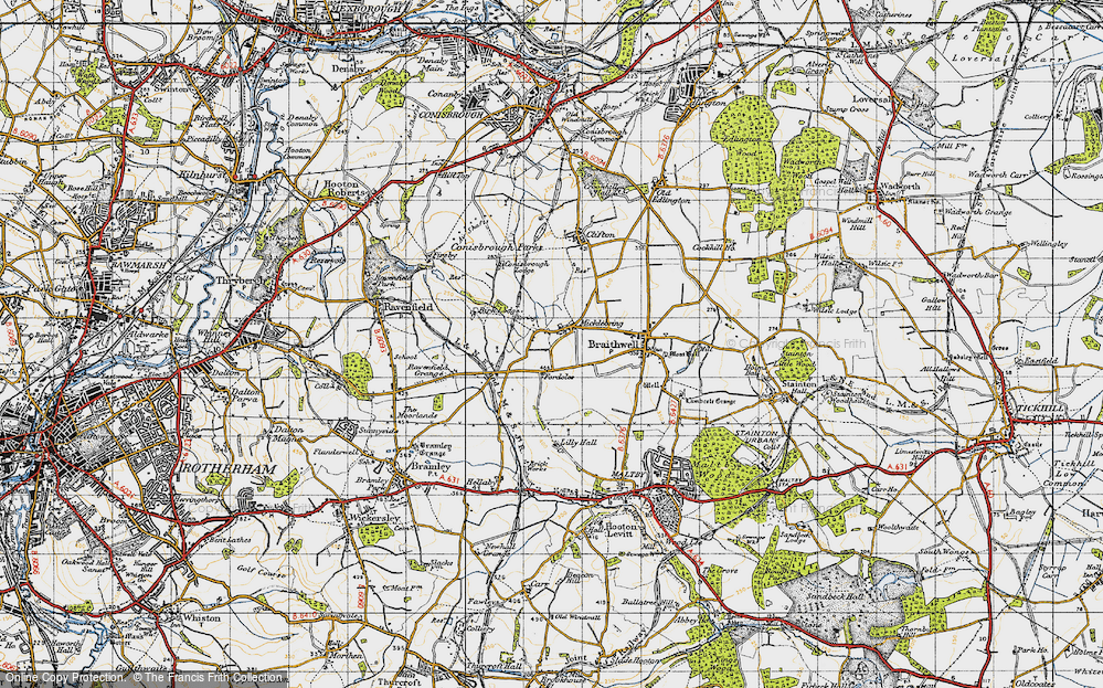 Old Map of Micklebring, 1947 in 1947